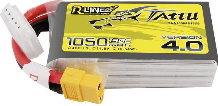 Actual product image Tattu R-Line 4.0 1050mAh 14.8V 130C 4S1P XT60 Battery (14.80 V, 1050 mAh)