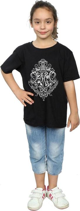 Actual product image Girls Hogwarts Draco Dormiens Crest Cotton T-Shirt (128)