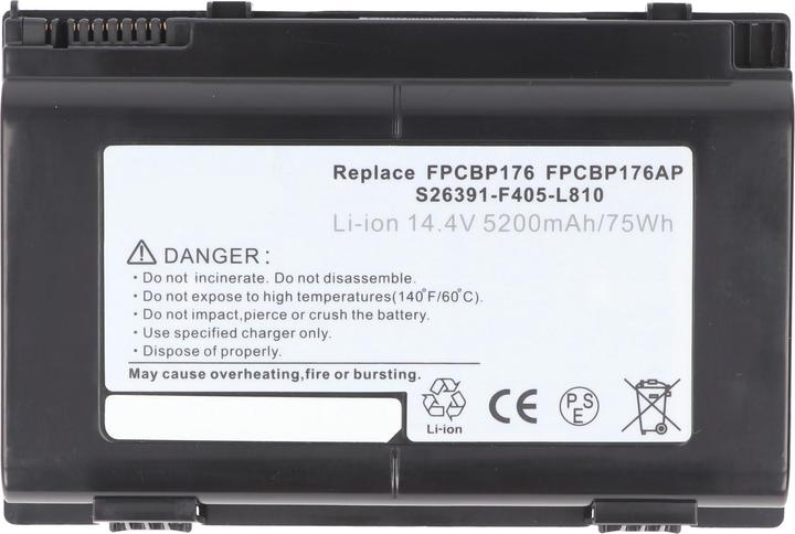 Actual product image XCell 5200mah FPCBP176 Replacement Battery for Fujitsu-Siemens LifeBook E8410, E8420 14.4V (5200 mAh)