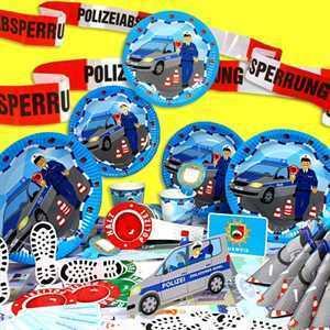 Image du produit DH-Konzept Set de décoration de fête Police 89 pièces