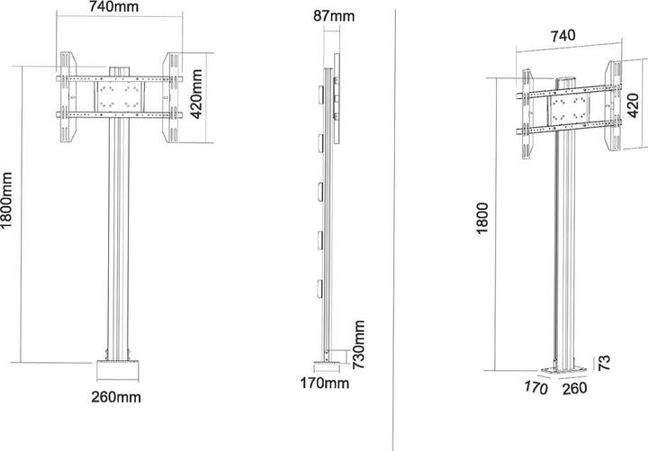 Image du produit Multibrackets M Présentoir 180 (63", 60 kg)