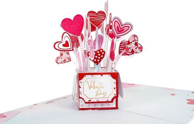 Actual product image MU Classic Pop-up Valentine's Day greetings card - Hearts (1 pcs.)