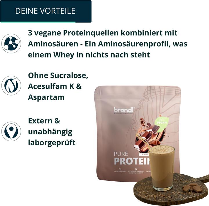 Produktbild Brandl-Nutrition Pure Protein Vegan (Schokolade, 1 Stk., 1000 g)