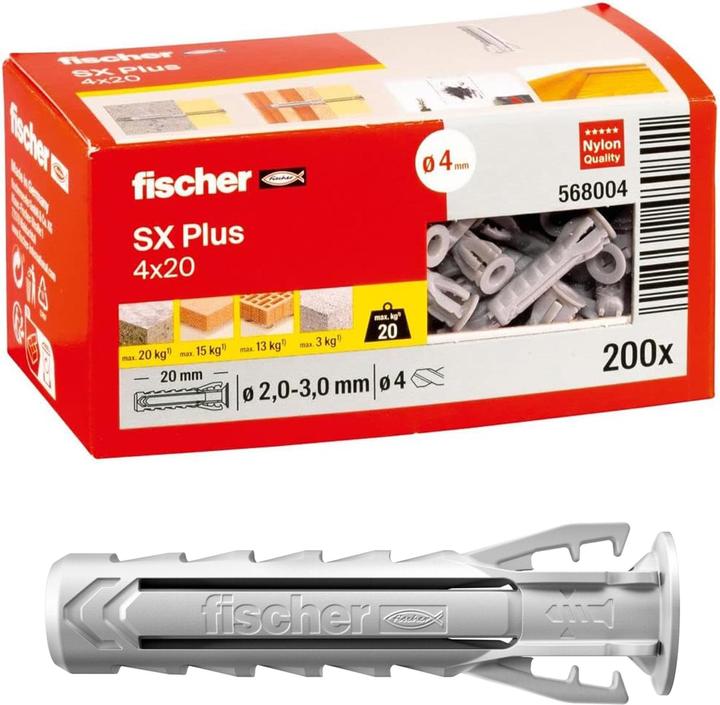 Immagine prodotto Fischer Cheville d'expansion SX plus 4 x 20 (200 pz.)