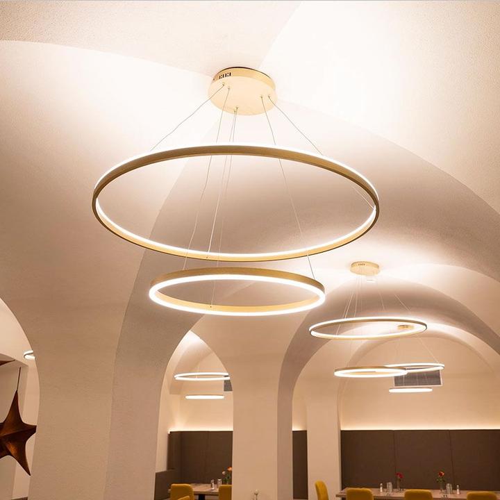 Produktbild s.luce Hängelampe Ring Gold Ø 80 | 60cm
