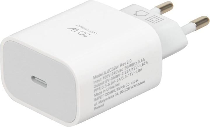Produktbild iBox ŁADOWARKA SIECIOWA I-BOX C-39 USB-C PD20W Z KABLEM (20 W)