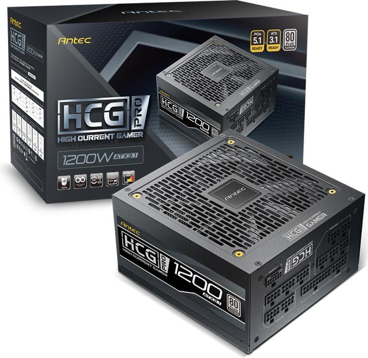 Image du produit Antec Bloc d'alimentation HCG 1200 PRO P EC ATX3.1 Modular 80+ Platin retail (1200 W)