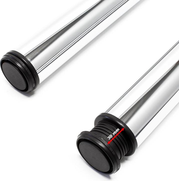 Produktbild Wiltec Edelstahl Tischbein 4er Set Möbelfuss Verstellbar Ø60mm 870mm Chrom