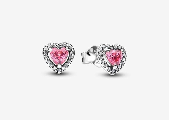 Immagine prodotto Pandora Orecchini a bottone a cuore rosa rialzati (Argento 925)