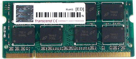 Actual product image Transcend 2GB DDR3 SO-DIMM TS - 1333MHz ECC - 1Rx8 (1 x 2GB, 1333 MHz, DDR3-RAM, SO-DIMM)