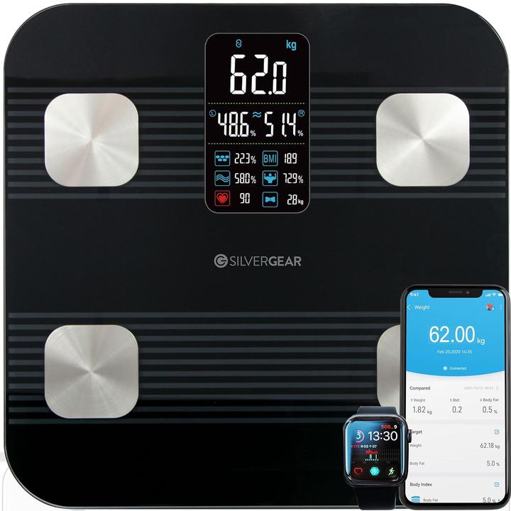 Image du produit Silvergear Weegschaal met Lichaamsanalyse - Slimme Weegschaal - Scale (180 kg)