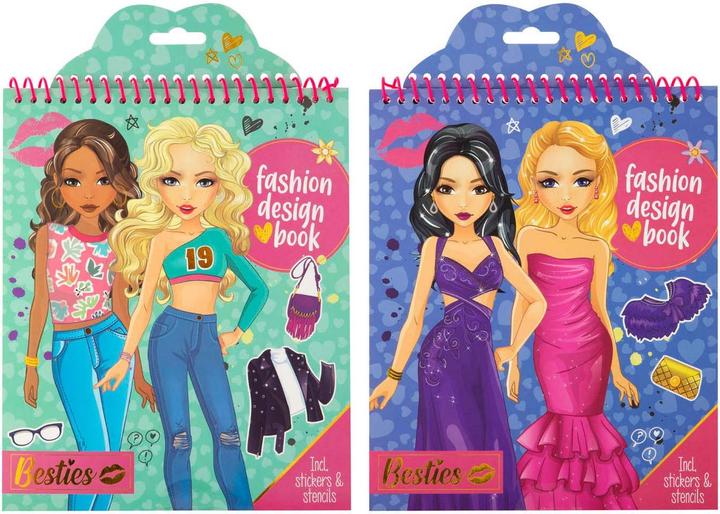 Image du produit Besties Cahier de coloriage Fashion Design avec autocollants, 20 feuilles