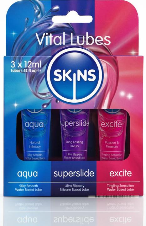 Produktbild Skins Vital Tubes: 3x12ml Gleitgel Mix für Abwechslung (36 ml)