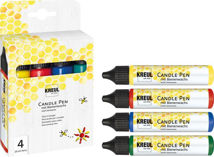 Actual product image Kreul Candle Pen Set of 4, Wax Colour (Yellow, Blue, Green, Red, 116 ml)