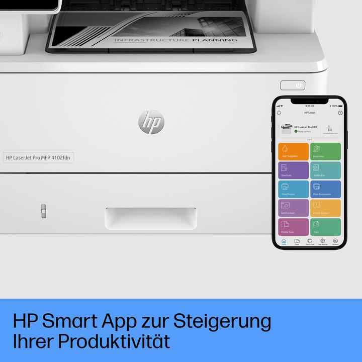 Produktbild HP LaserJet Pro MFP 4102fdn (Laser, Schwarz-Weiss)