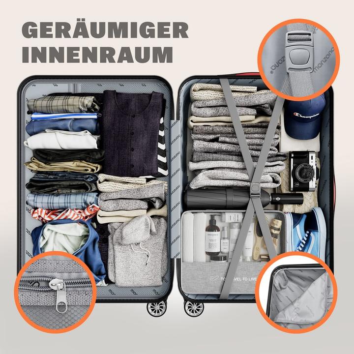 Image du produit Monzana Set de valises (89 l, Bagage à main (jusqu'à 50l), M (50 - 90l), L (90 - 115l))