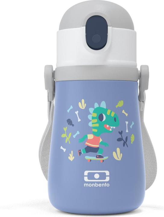 Produktbild Monbento Kids Insulated Water Bottle MB Stram Dino - 360ml - Leakproof Water Bottle with Straw - Strap & Hand (0.36 l)
