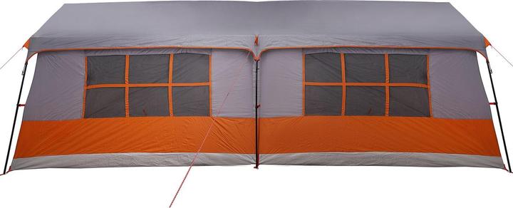 Actual product image VidaXL Camping tent with windows Grey and orange 12-person waterproof (Dome tent)