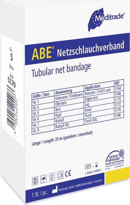 Actual product image Meditrade ABE® tubular mesh bandage various sizes - 4 cm x 25 m, size 5 leg