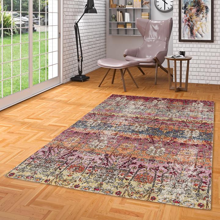 Produktbild Pergamon Kurzflor Designer Teppich Modern Vintage Orient Muster (160 x 230 cm)