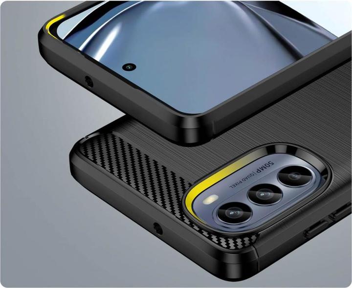 Immagine prodotto Hurtel Custodia in carbonio per Motorola Moto G62 5G Custodia in silicone flessibile in carbonio nero (Motorola Moto G62 5G)
