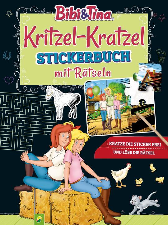 Bibi & Tina Kritzel-Kratzel Stickerbuch mit Rätsel
