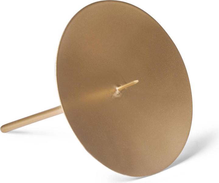 Image du produit Novaliv Lot de 12 bougeoirs avec épine 10cm GOLD Couronne de Noël Plat à bougie à piquer rond (10 x 10 x 10 cm)