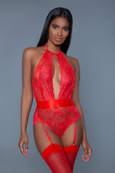 Produktbild Be Wicked Ophelia StrapsBodysuit aus Spitze Rot (XL)
