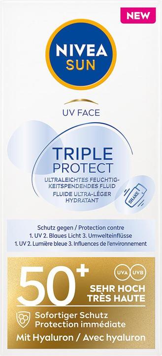 Actual product image NIVEA Sun UV Face Triple Protect FPS50+ (Sun cream face, SPF 50, 40 ml, 62 g)
