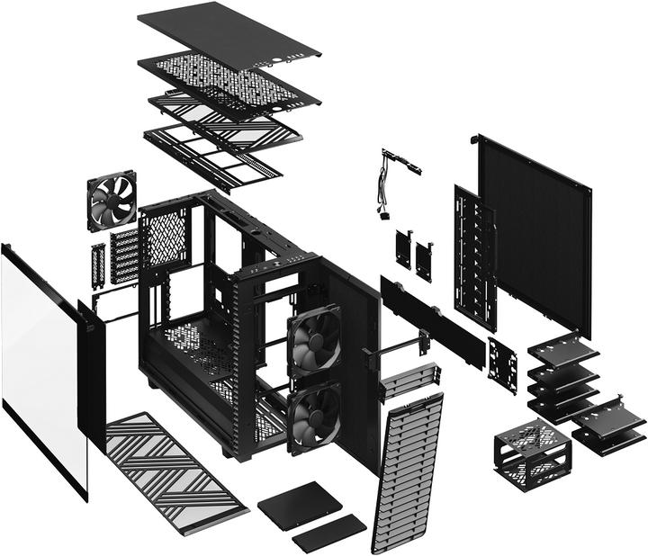Produktbild Fractal Define 7 Black TG (ATX, mATX, Mini-ITX, E-ATX)