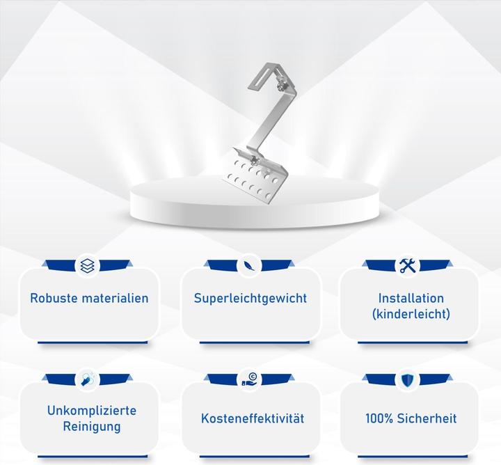 Produktbild Solar Hook Montagepaket Ziegeldach für 2 Module (Solaranlage Montagematerial)