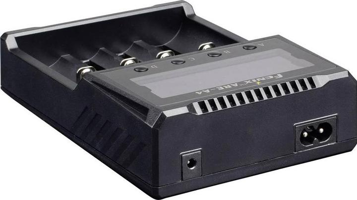 Produktbild Fenix Rundzellen Ladegerät ARE A4 (1 Stk., 10340, 10350, 10440, 10500, 12500, 12650, 13500, 13650, 14500, 14650, 16340, 16650, 17500, 17650, 17670, 18350, 18490, 18500, 18650, 18700, 21700, 22650, 25500, 26500, 26650, Akku)