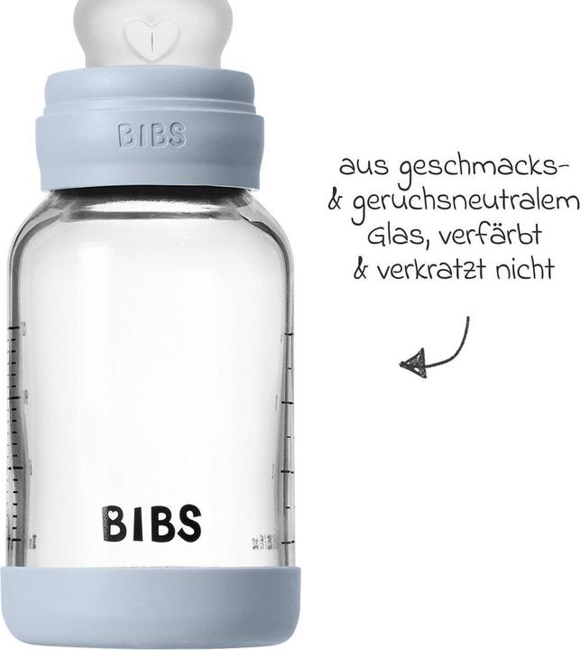 Produktbild Bibs Babyflaschen Glas-Flasche Baby Bottle Round 120 ml + Silikon-Trinksauger (120 ml)