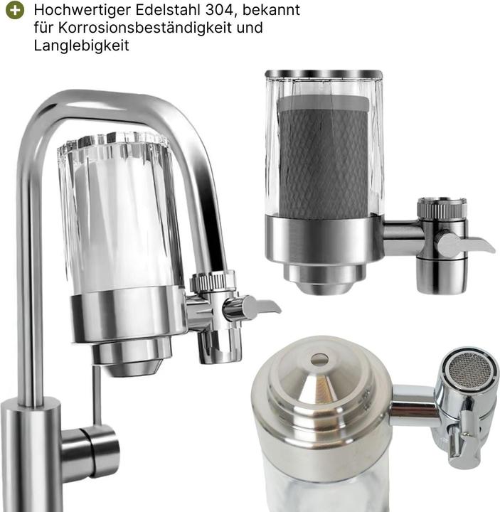 Immagine prodotto Hermex Filtro per rubinetto Purificatore d'acqua per rubinetto Filtro per acqua per rubinetto da cucina