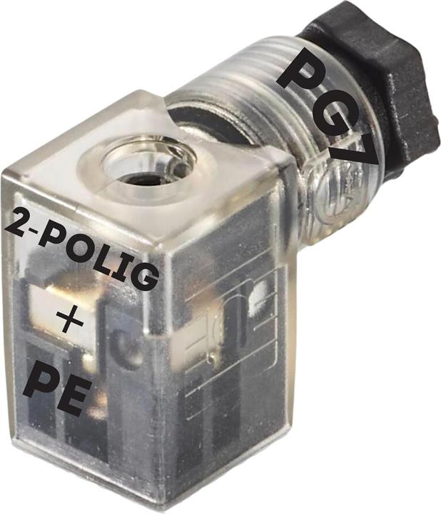 Produktbild Kalitec 3 Stück Ventilstecker Bauform C transparent 3 polig 24V mit Beschaltung I PG7 I LED+Varistor