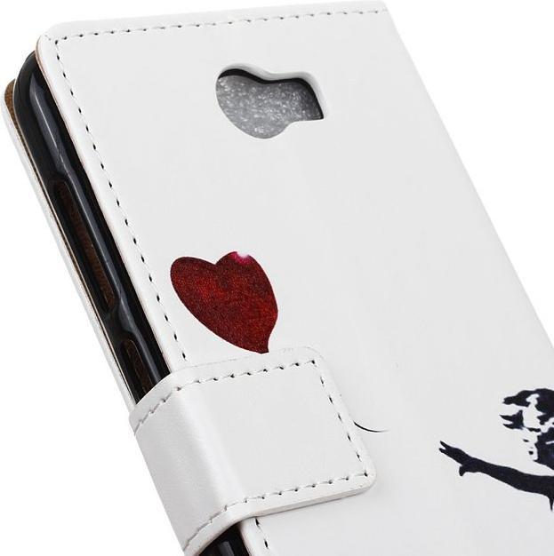 Actual product image MU Style Leather flip case with girl and flying balloon (Huawei Y6 II Compact)