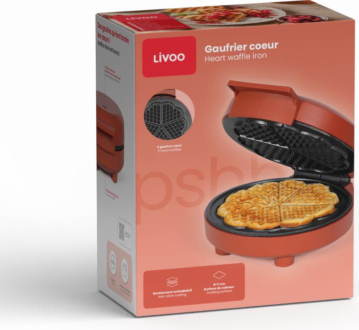 Actual product image Livoo Heart waffle iron