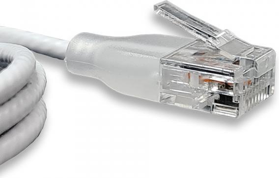 Actual product image Wantec Patch cable UTP CAT6a eGlow d=2.8mm 0.50m white (UTP, CAT6a, 0.50 m)