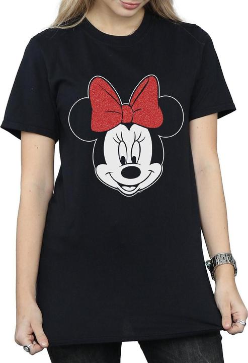 Actual product image Disney Womens/Ladies Minnie Mouse Head Cotton Boyfriend T-Shirt (L)