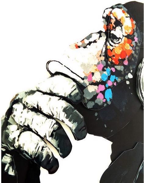 Image du produit Kare Design Tableau Frame Art Monkey Musik 60x50cm
