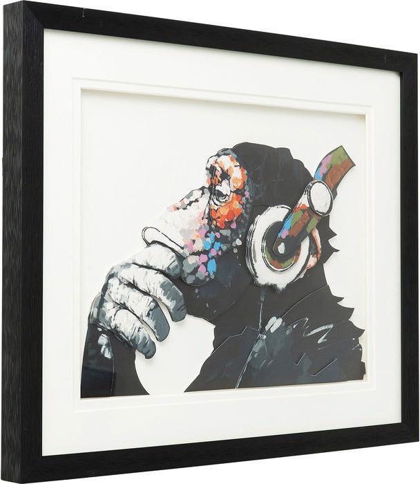 Image du produit Kare Design Tableau Frame Art Monkey Musik 60x50cm
