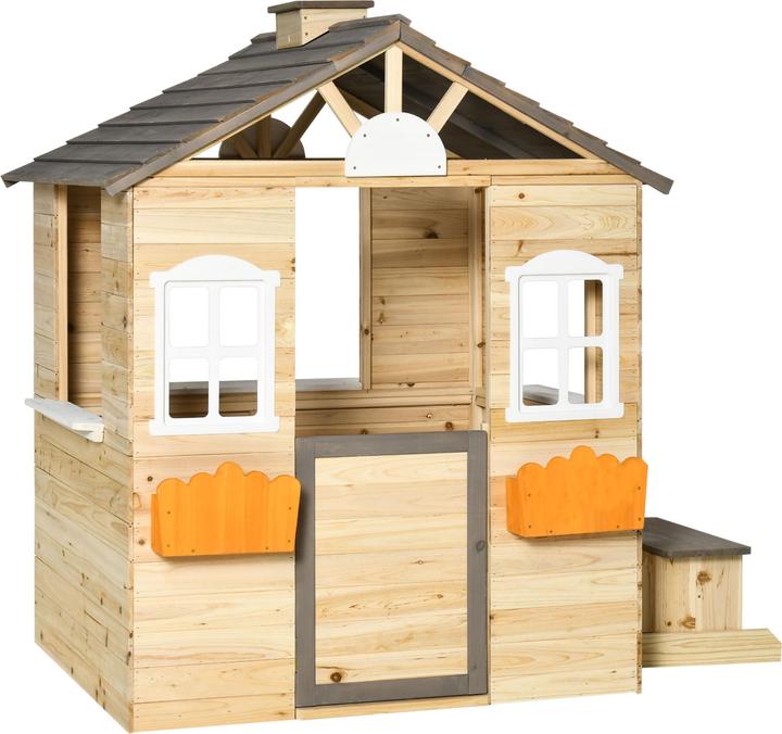 Outsunny Maison de jeux pour enfants avec support pour pots de fleurs