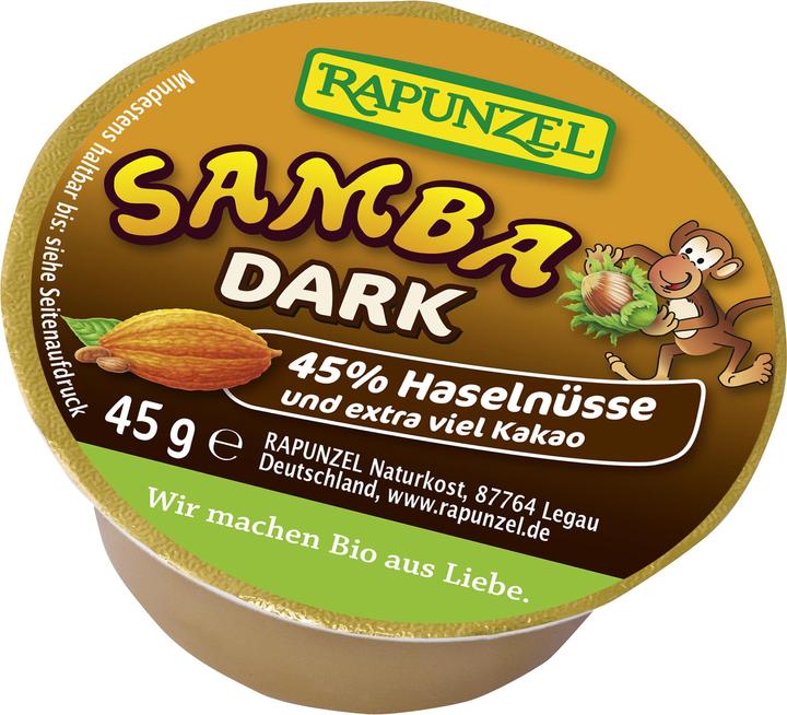Actual product image Rapunzel Samba Dark Hazelnut Chocolate Spread Organic (45 g)