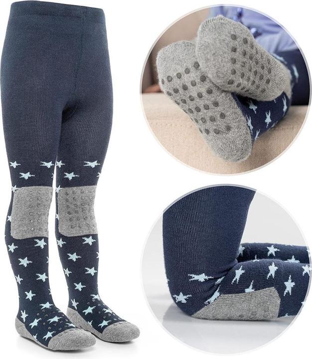 Actual product image La Loona LaLoona baby tights crawling tights - stars navy - (86/92)