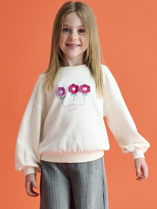 Produktbild Vertbaudet Mädchen Sweatshirt mit Recycling-Polyester, Blumen oder Sterne (158)