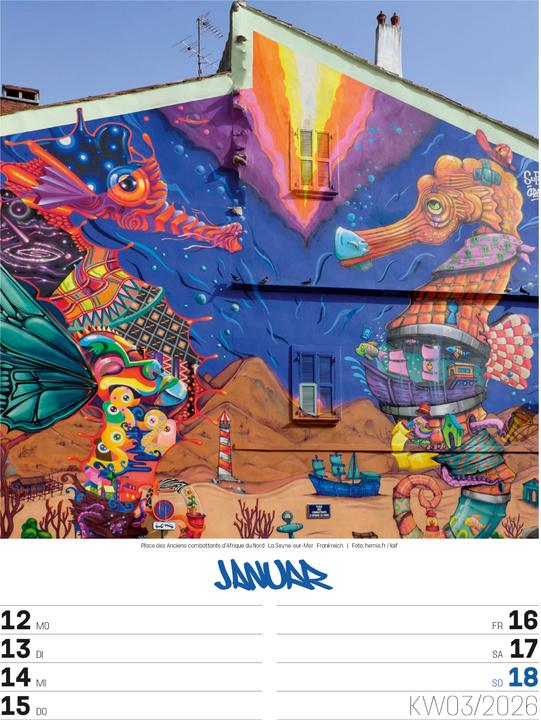 Actual product image Street Art - Graffiti - Wochenplaner Kalender 2026 (25 x 33 cm, Hardcover, German)