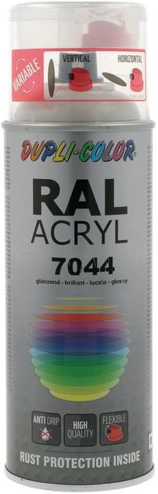 Actual product image Dupli-Color Glossy acrylic paint RAL 7044 silk grey (Silk grey, 0.40 l)