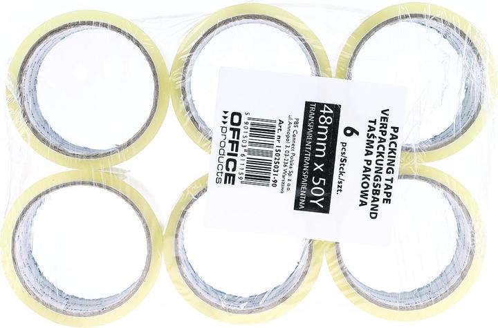 Immagine prodotto Office Products Nastro da imballaggio, 48mm x 50y, 36mic, ean per 1 pz, trasparente (48 mm)