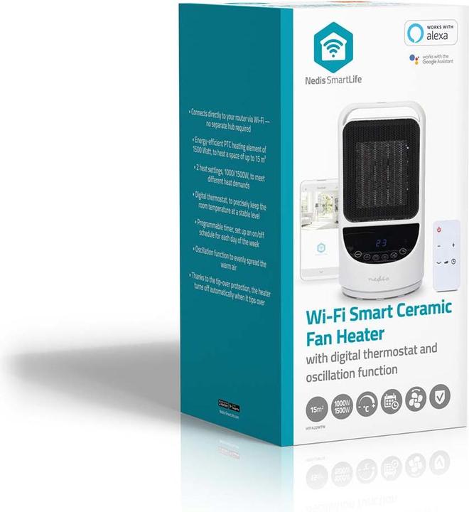 Actual product image Nedis SmartLife ceramic PTC fan heater | Wi-Fi | 1500 W | 2 heat settings | oscillation | display (1500 W)