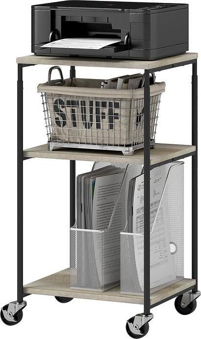 Immagine prodotto Swisshandel24 Druckertisch mit Rolle, Druckerständer mit 3-Ebene, Druckerhalter, Druckerwagen